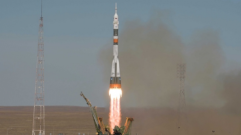 По време на старта на ракетата носител Съюз МС 10 с новия