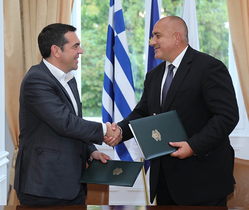 Министър председателят Бойко Борисов и гръцкият премиер Алексис Ципрас подписаха в