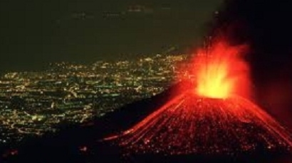 Мощно изригване на вулкана Етна