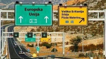 Майтапчии показват сръбската гл.т. за Брекзит