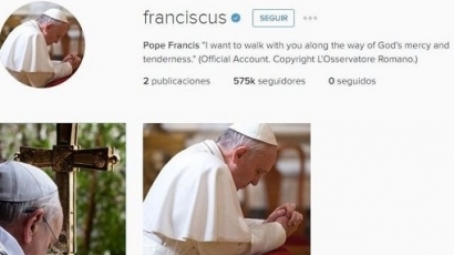 Профилът на папа Франциск в Instagram със 140 000 последователи за час