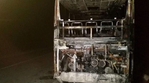 Автобус с 46 пътници изгоря по пътя за Гюешево