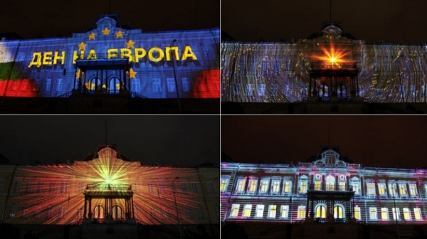 Светлинен спектакъл в София за Деня на Европа