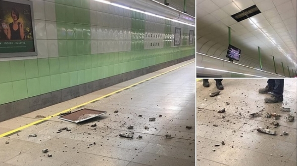 Първо във Фрог: Падна част от тавана в метростанция „Люлин“, по чудо няма ранени