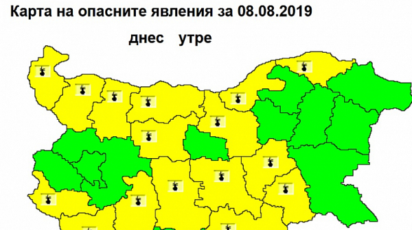 Опасни жеги в 16 области за утре