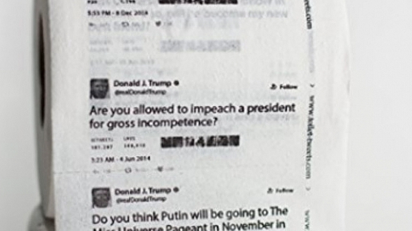 „Амазон” продава тоалетна хартия с туитове на Тръмп