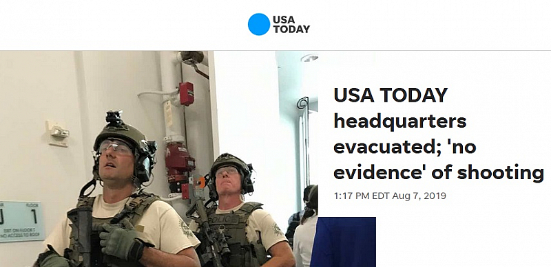 Седалището на медията „USA Today“ във Вирджиния бе евакуирано заради