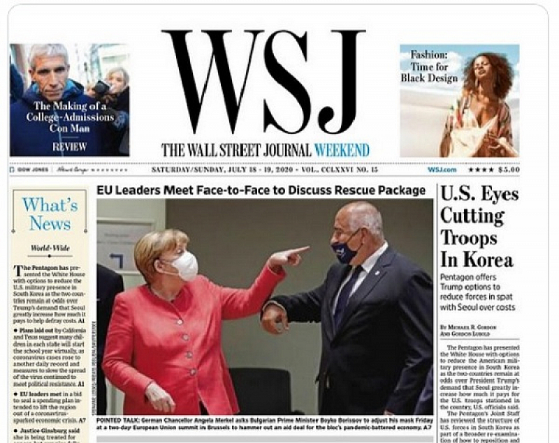 Днешният брой на TheWall Street Journal стана изключително популярен у