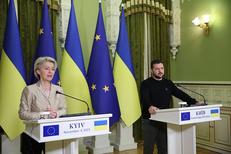 Шефката на еврокомисията се срещна с украинския президент Володимир Зеленски