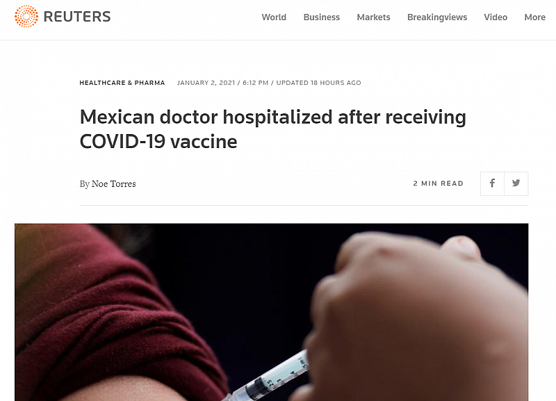 Мексиканска лекарка е попаднала в болница след ваксината на Pfizer BioNTEch
