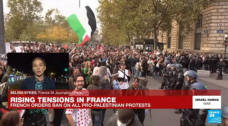 Френският вътрешен министър Жералд Дарманин обяви забрана на пропалестинските демонстрации