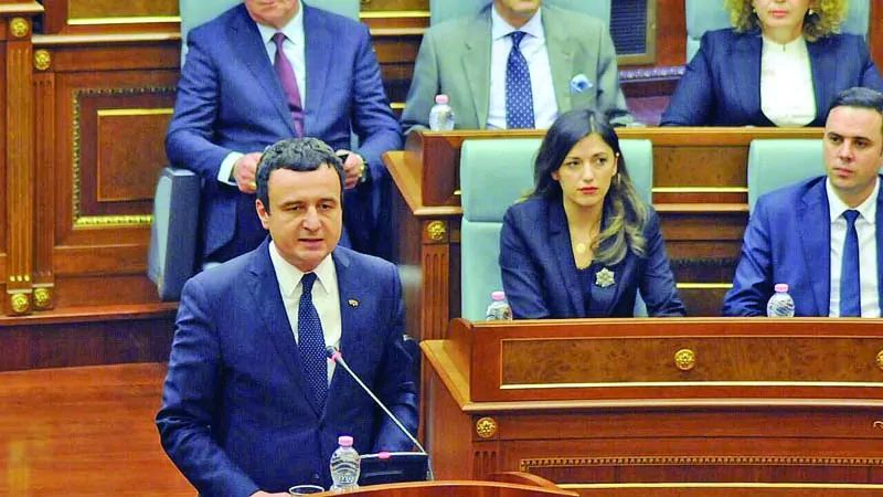 В изявлението си пред парламента Курти обяви икономическо развитие инвестиции