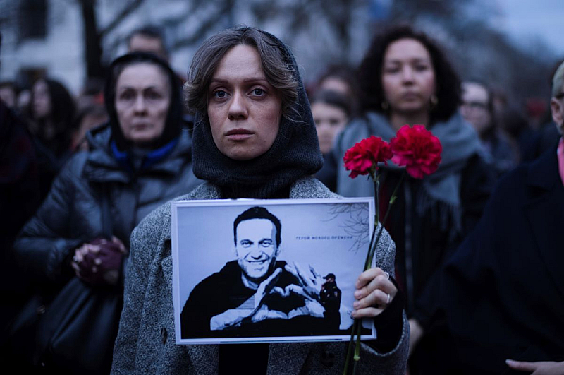 В Москва където хората положиха цветя на паметника на политическите