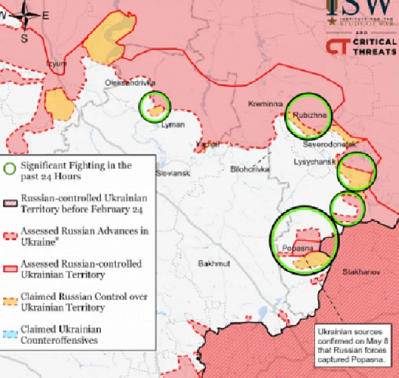 Оценявайки детайлите на руската офанзива в Луганска област, американските експерти