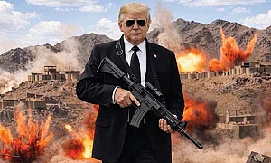 Тръмп си пусна картинка с картечница, заплаши Иран, че е свършил с доброто