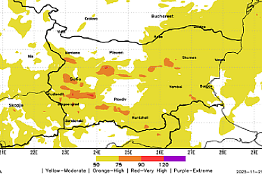 Силно усилване на вятъра и в района на София