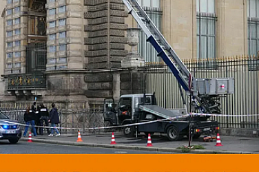 Производителят на крана, използван от крадците в Лувъра, го снима в реклама