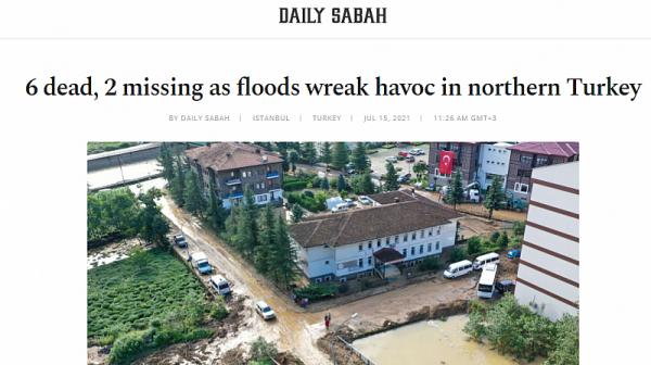 Проливни дъждове взеха най-малко шест жертви в Турция