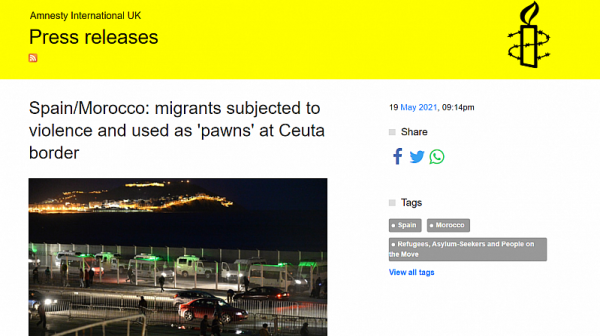 Amnesty International: Мигрантите се използват като пионки в политическа игра между Мароко и Испания
