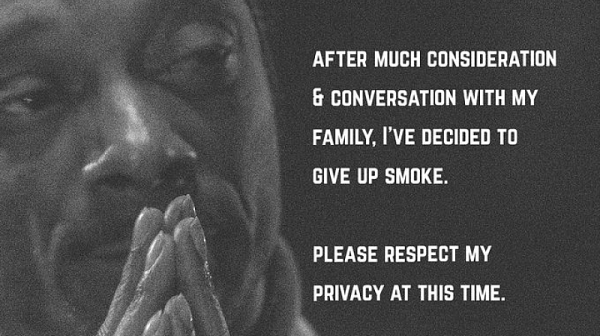 Снуп Дог се отказва от пушенето