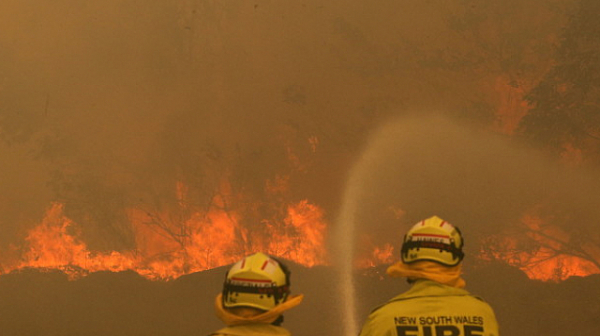 Пожар пламна в Несебър на метри от жилищни сгради