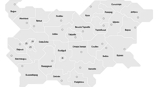 Резултатите от вота по области (100% обработени протоколи)