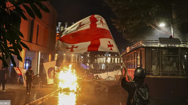Масови протести и сблъсъци в Тбилиси след местните избори в Грузия