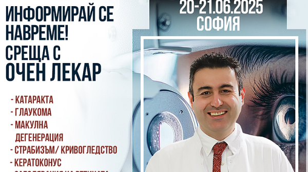 Информирай се навреме: Очният лекар проф. Хасан Арифоглу в София на 20–21 юни 2025 г.