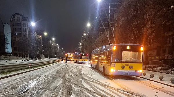 Възстановено е движението на тролеи и автобуси в София