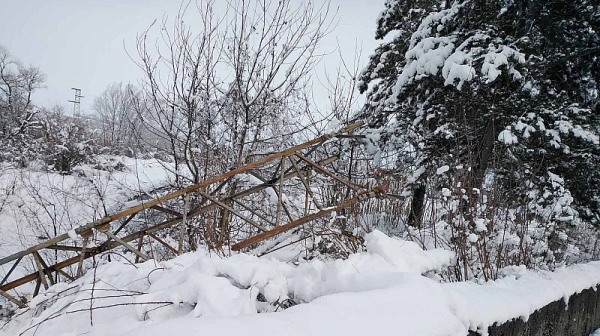 Мокрият сняг счупи над 30 стълба на ЧЕЗ Разпределение