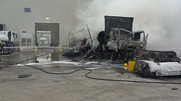 Камион изгоря на ГКПП 