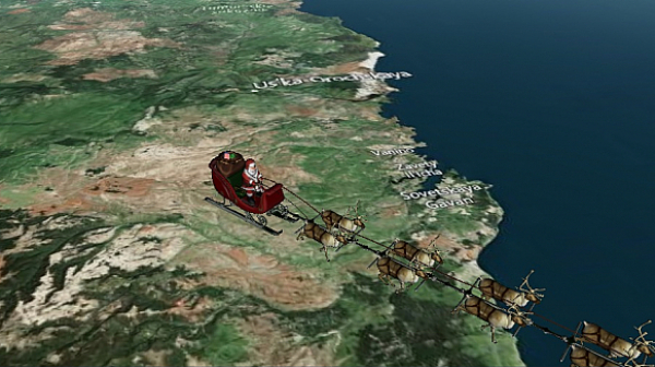 Вижте къде е шейната на Дядо Коледа от Космоса