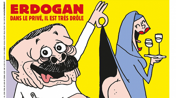 “Шарли Ебдо” с карикатура на Ердоган. Конфликтът с Франция се задълбочава