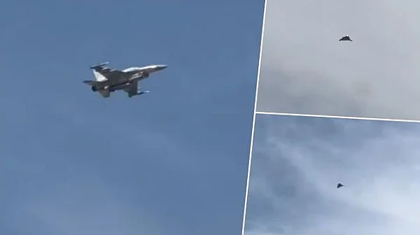 Над популярен плаж в Дубай F-16 преследва "Шахед"