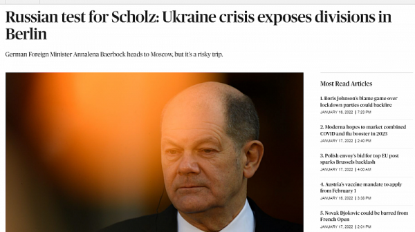 Руският тест за Шолц: Кризата в Украйна разкрива разделителните линии в Берлин