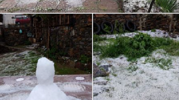Градушки удариха България, в Ардинско направиха „снежен човек”