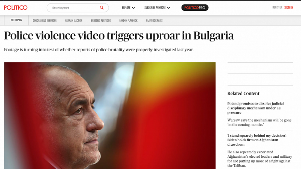 Politico: Кадри на полицейско насилие над граждани вдигнаха шум в България
