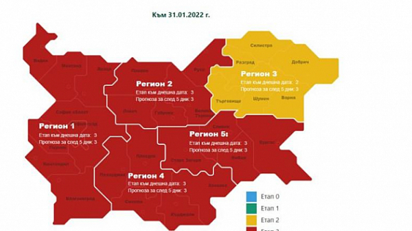 COVID картата на България се оцвети в червено и тъмночервено