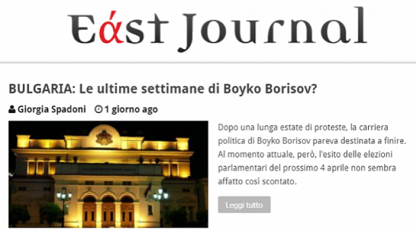 East Journal: България. Последните седмици на Борисов