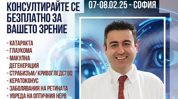 Безплатни консултации с очен специалист – проф. д-р Хасан Арифоглу, в София на 7-ми и 8-ми февруари 2025 г.