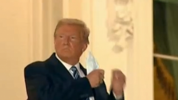 Тръмп позира без маска от Белия дом
