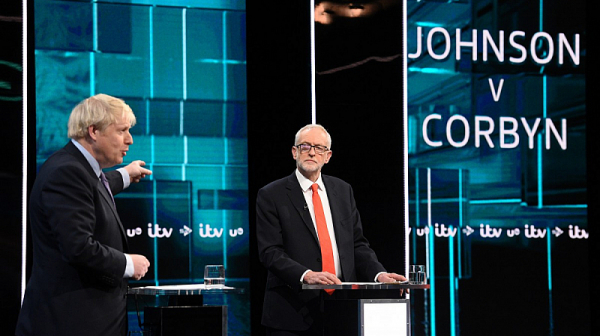 Борис Джонсън води с две точки след дебата с Джеръми Корбин