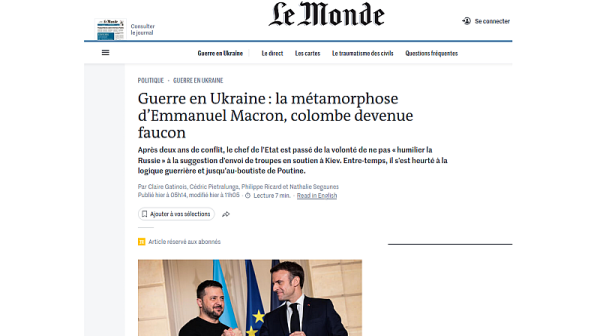 Le Monde: Макрон проучва идеята за изпращане на войски в Украйна. 