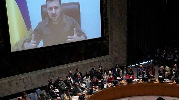 Зеленски пред Съвета за сигурност на ООН: Русия трябва да спре „ядрения си шантаж“