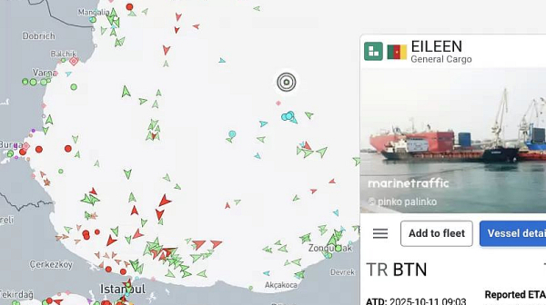 Кораб с камерунски флаг и украински моряци потъна край Варна