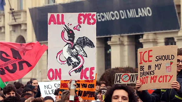 Протести срещу присъствието на ICE в Милано преди откриването на Олимпиадата